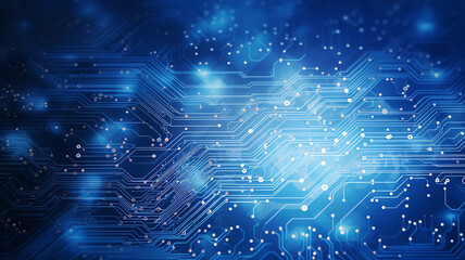 blue background, abstract computer technology, blurred backdrop copy space of modern technology