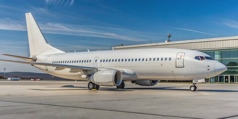 Fototapeta premium Windrose Aviation Boeing 737-800 airplane parked at Munich Airport, Germany, Windrose Aviation, Boeing 737-800