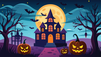 Spooky Halloween Vector Background Illustration	
