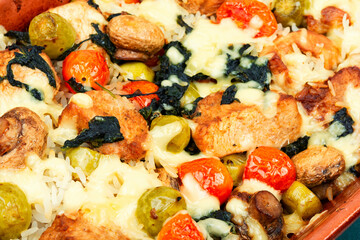 Grilled turkey breast and rice.