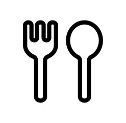 フォークとスプーン　シンプルな黒のアイコン