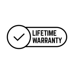 Set of Lifetime Warranty Stamp, Imprint, Seal Template in flat color. Vector Stock Illustration