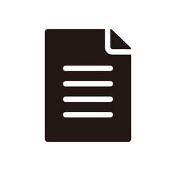Document Paper, Simple Black Silhouette Icon（書類　紙　シンプルな黒のアイコン）