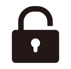 開錠　カギ　シンプルな黒のアイコン