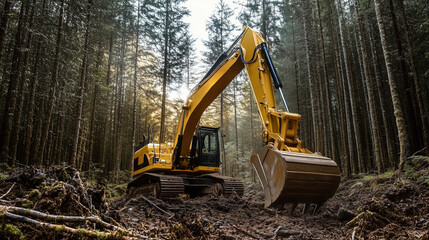 excavator at work | construction | heavy machinery | excavation | road construction | 