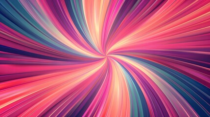 Fototapeta premium Candy-colored sunburst background with abstract pink sunbeams. Colorful spinning lines create a vibrant wallpaper design, ideal for templates, banners, posters, and flyers. 