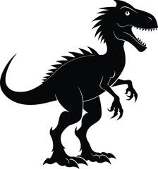 Fototapeta premium black dinosaur vector illustration silhouette, Print