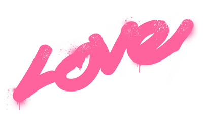 Realistic graffiti pink love text effect design © Pedas Menyala