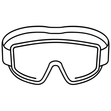 recommend clip art: safety goggles outline coloring book page line art illustration digital drawing