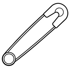 Obraz premium safety pin outline coloring book page line art illustration digital drawing