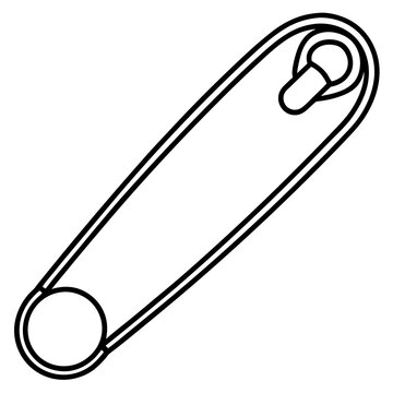 recommend clip art: safety pin outline coloring book page line art illustration digital drawing