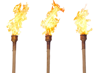 a group of torches with flames