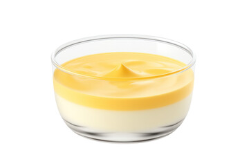 Rendered 3D vanilla pudding , isolated on white background