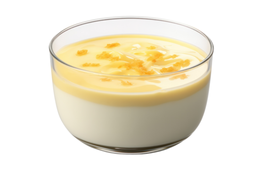 Rendered 3D vanilla pudding , isolated on white background