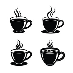 set of silhouettes of Coffee Cup vector illustration