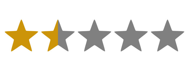 Five stars customer product review icon set. Five stars rating. Yellow 5 star flat icon for apps and websites. Quality, customer rating, feedback. Transparent png and vector illustration
