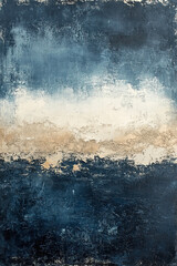 Oil painting seascape, Dark blue sea abstraction, textured canvas