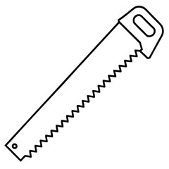 saw outline coloring book page line art illustration digital drawing