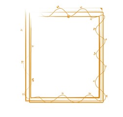 square gold frame. aesthetic frame with golden floral elements