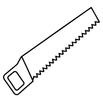 recommend clip art: saw outline coloring book page line art illustration digital drawing