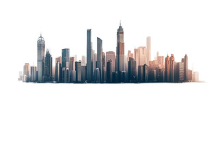 Fototapeta premium a city skyline with water reflection