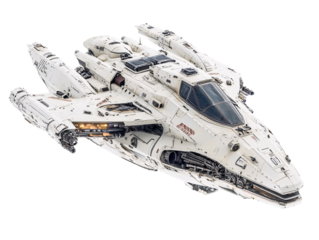 a white space ship with a white background