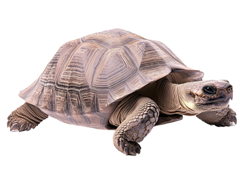 a turtle walking on a white background