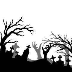 Halloween Graveyard Landscape Background