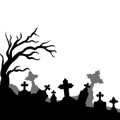 Halloween Graveyard Landscape Background