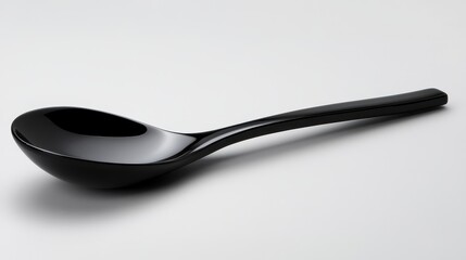 Elegant Black Melamine Serving Spoon for Soup or Salad