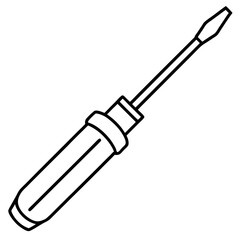 Obraz premium screwdriver outline coloring book page line art illustration digital drawing