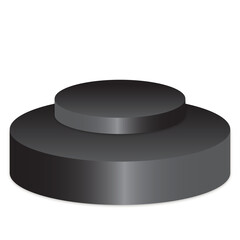 black podium 3d element for product presentation transparent background