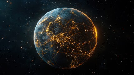 Fototapeta premium Global Connectivity - Earth's Network