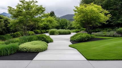 Symmetry in Minimalist Landscape Design, Discuss how symmetrical garden layouts contribute to a serene and structured outdoor space.