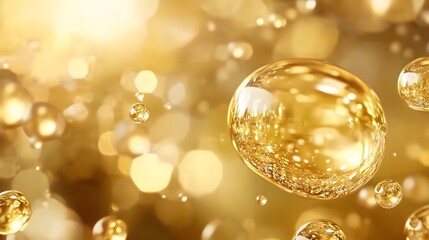 Golden Bubble Elegance in Cosmetics Promotion