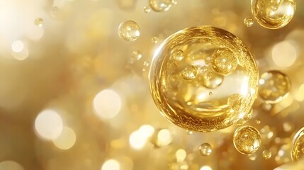 Golden Bubble Elegance in Cosmetics Promotion