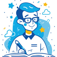 simple illustration writing on paper with a white background
