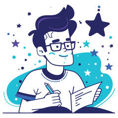 simple illustration writing on paper with a white background
