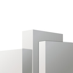 white podium 3d element for product presentation transparent background