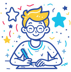 simple illustration writing on paper with a white background
