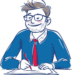 simple illustration writing on paper with a white background
