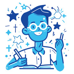 simple illustration writing on paper with a white background
