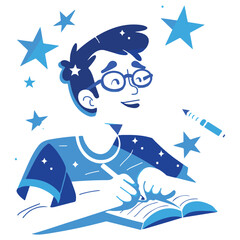 simple illustration writing on paper with a white background
