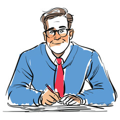 simple illustration writing on paper with a white background
