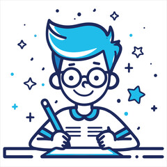 simple illustration writing on paper with a white background
