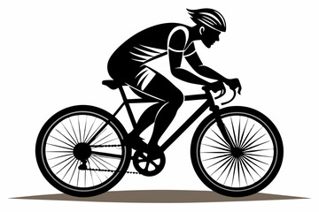 rider on bike silhouette icon vector, bike illustration