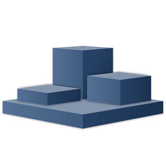 blue podium 3d element for product presentation transparent product