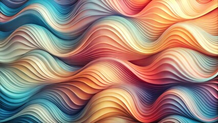 Obraz premium Vibrant abstract wave pattern with flowing colors, dynamic texture, artistic digital design, copy space