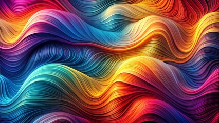 Obraz premium Dynamic colorful wave patterns with fluid motion, vibrant design, artistic digital illustration, copy space