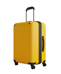 Yellow Suitcase on Yellow Background